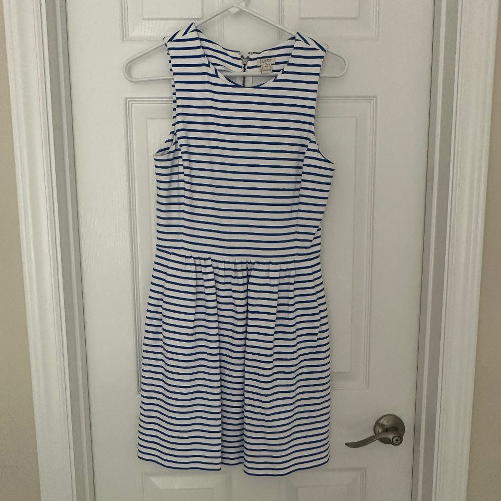 Jcrew blue and white daybreak dress